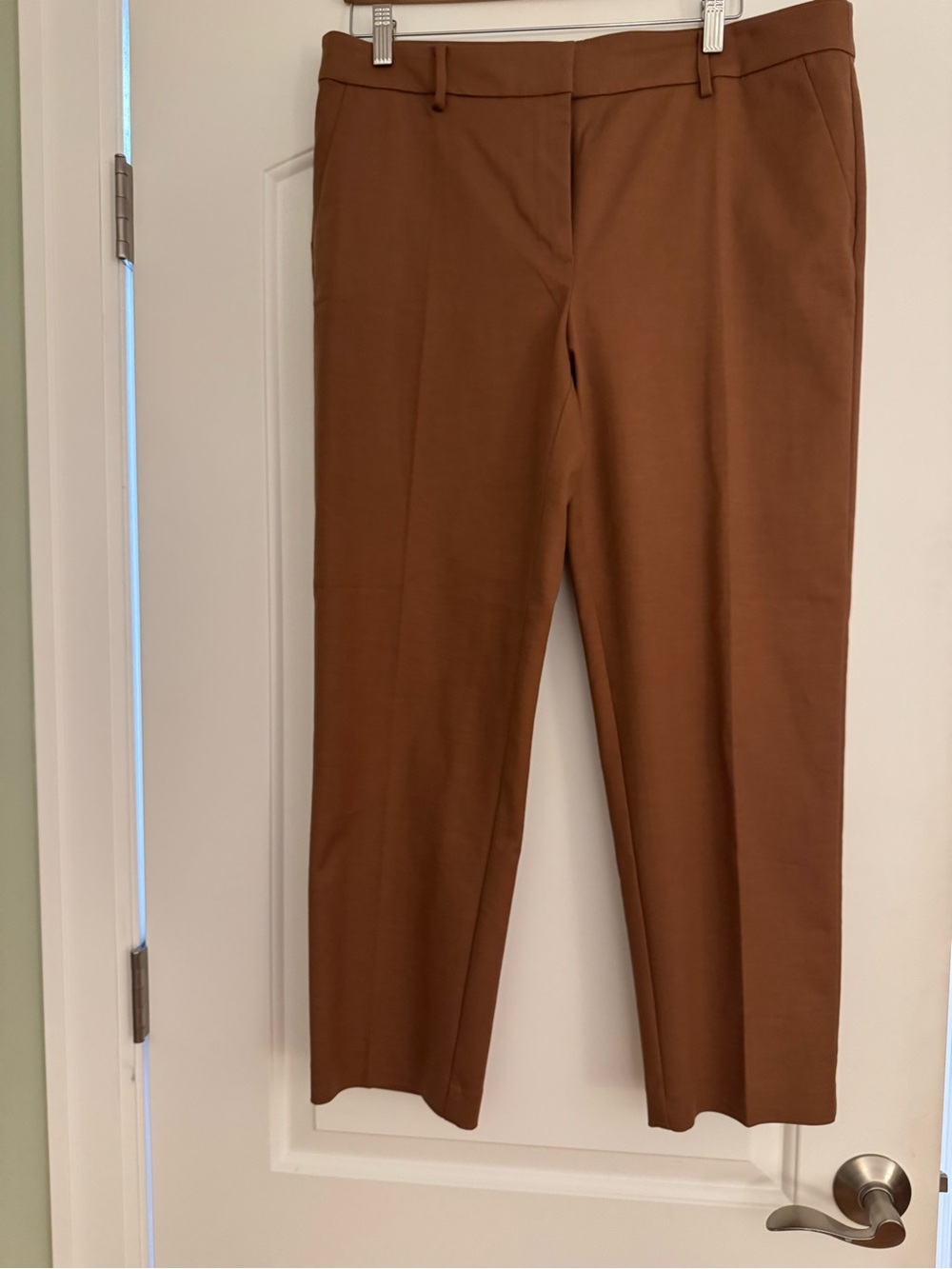 LOFT The Riviera Slim Straight Pants in Chestnut Brown